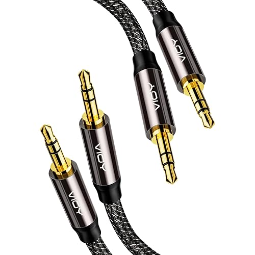 Miniatura 9 de VIOY Cable Auxiliar (20 pies), [Carcasa de Cobre, Sonido Hi-Fi] Cable Auxiliar Trenzado de 3.5 mm Macho a Macho Compatible con Auriculares