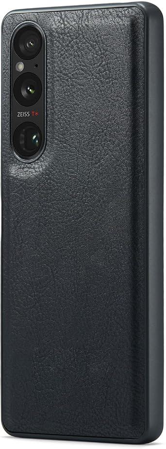 Asuwish Phone Case for Sony Xperia 1 V 2023 Wallet Magnetic Detachable Cell Cover with Tempered Glass Screen Protector Flip Card Holder Slot 1V 5G Women Men Girls Purse Mobile Accessories Folio Black