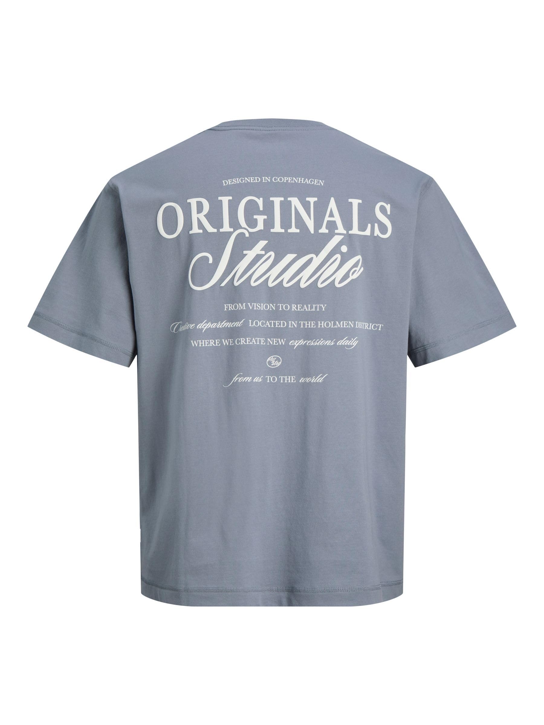 JACK & JONES Jornorrebro Typo Tee SS Crew Neck Noos, Skyway, L