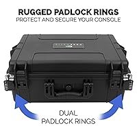 Vista 6 de CASEMATIX Funda de viaje rígida compatible con consola Xbox Series X, controladores, auriculares y otros accesorios - IPX7 impermeable y resistente