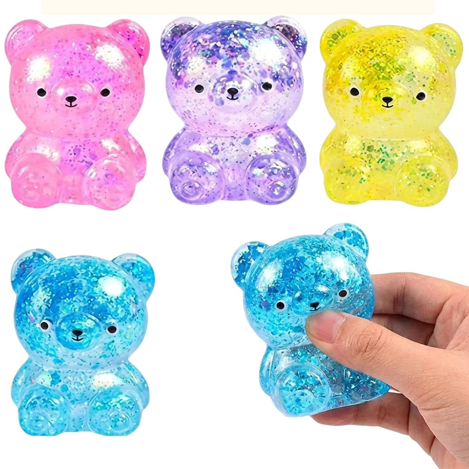 2Pcs Gummy Bear Squishy, Taba Squishy, Random Color, Toy for Classroom Fidgeting, Portable Sensory Play Gift for Birthday Parties, One Piece Included-image-4