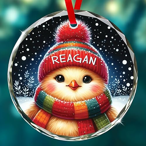 Miniatura 25 de Adorno de cristal de jirafa con nombre personalizado, regalo de adorno de Navidad personalizado para amantes de las jirafas, adornos de Navidad