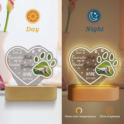 Miniatura 6 de Lámpara Nocturna Personalizada de Recuerdo para Mascotas, Lámpara de Noche de Simpatía, Lámpara de Acrílico Personalizada con Foto, Placa de Foto de
