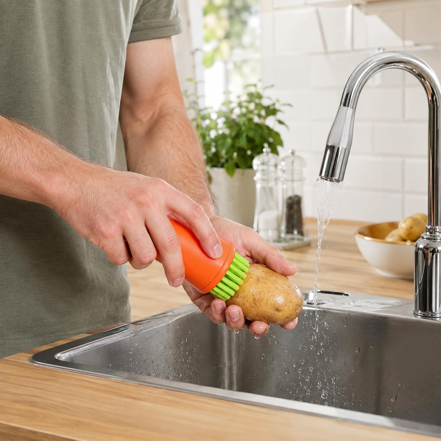 Fruit and Vegetable Brush,Vegetable Brush Scrubber for Food
