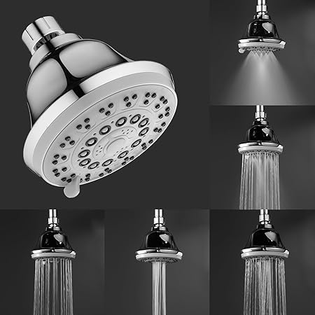 ALTON SHR22310 ABS, 4-INCH, 5-Function Overhead Shower | Mist Flow Bathroom Shower (Chrome)