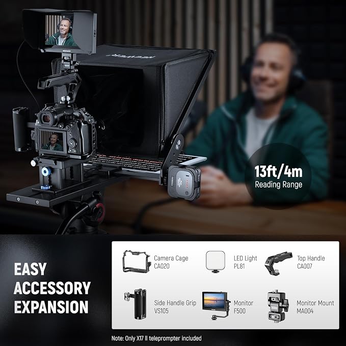 Teleprompter NEEWER X17 II con control remoto y APP 17" HD miniatura 4
