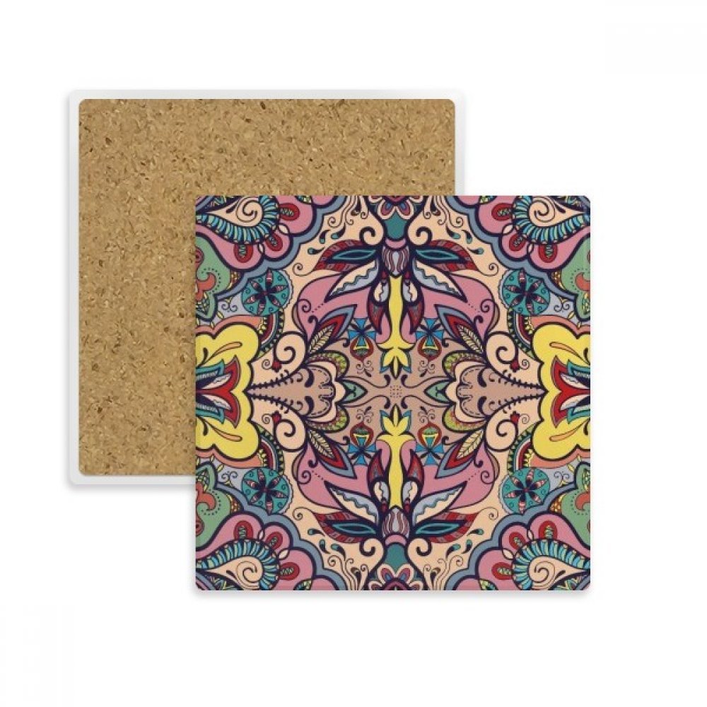 Dessous de verre absorbant en pierre style européen motif fleurs lot de 2