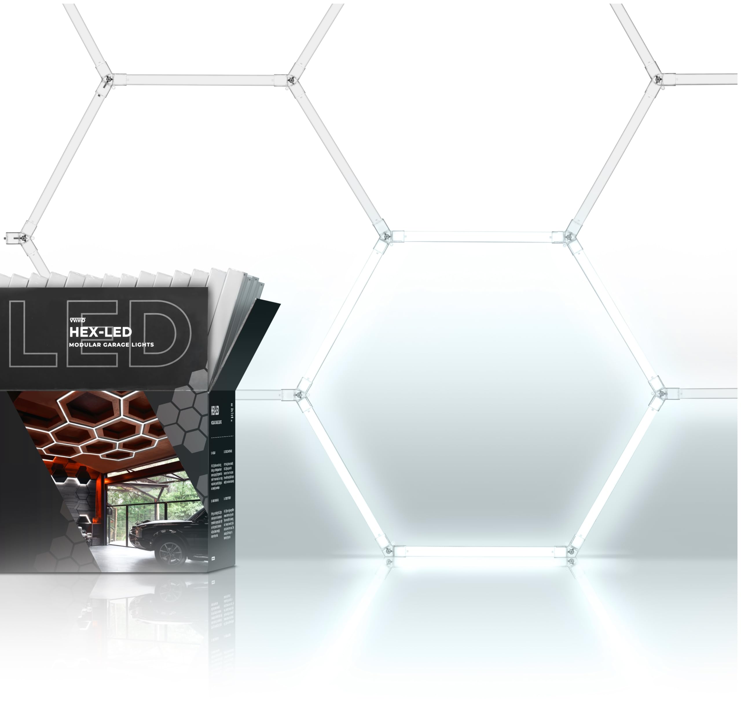VViViD HEX-LED Modular Garage Lights for Automotive Detailing +