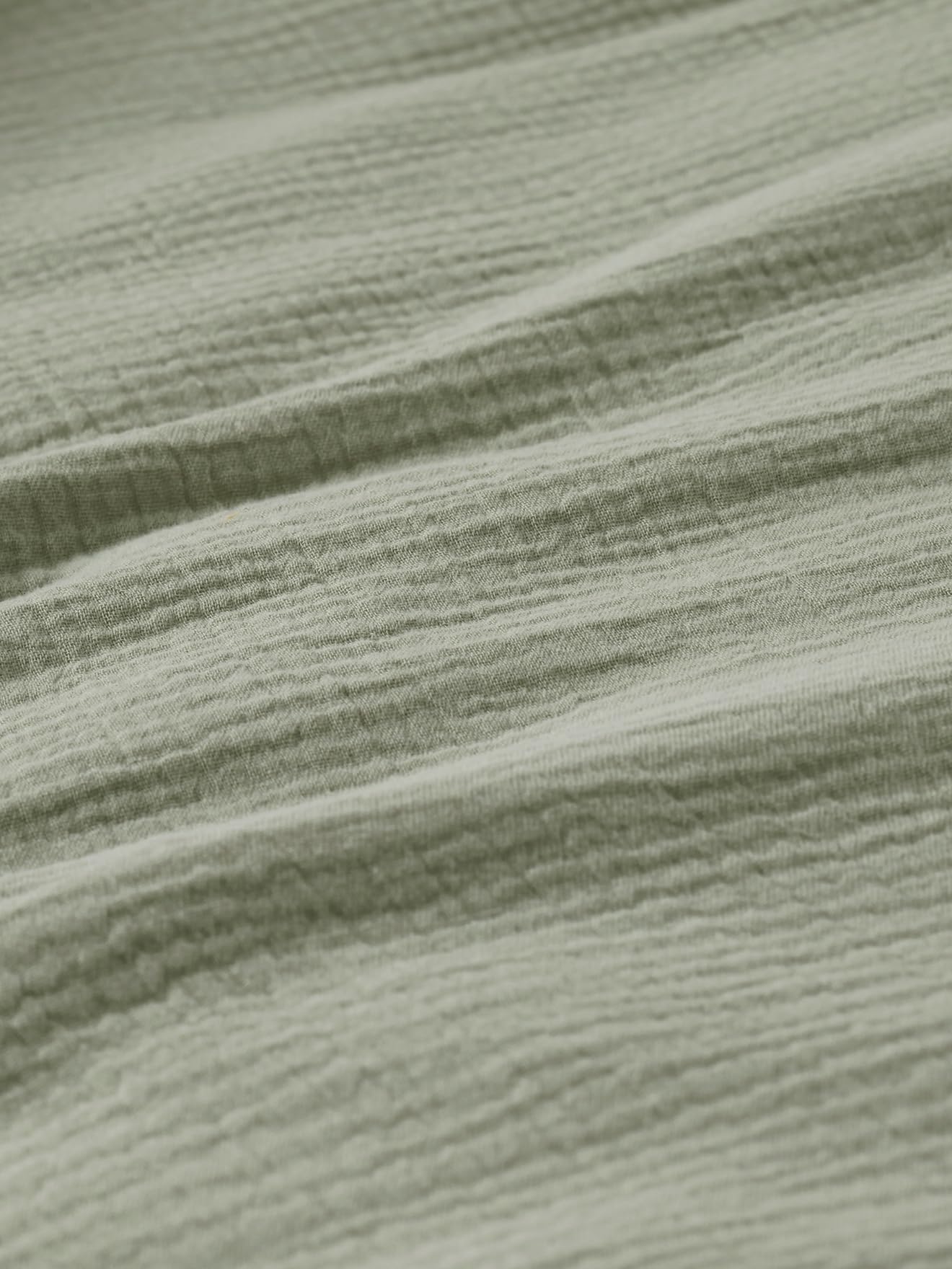 VERTBAUDET Parure bébé Housse de Couette + taie d'oreiller Unie en Gaze de Coton Bio* Vert Sauge 80X120 40X60