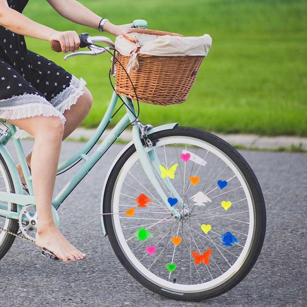 Lot De 132 Perles Décoratives Pour Rayons De Vélo SHSHbuy – 5 Formes, Couleurs Variées, Clips Lumineux, Sécurité Et Fun Pour Enfants