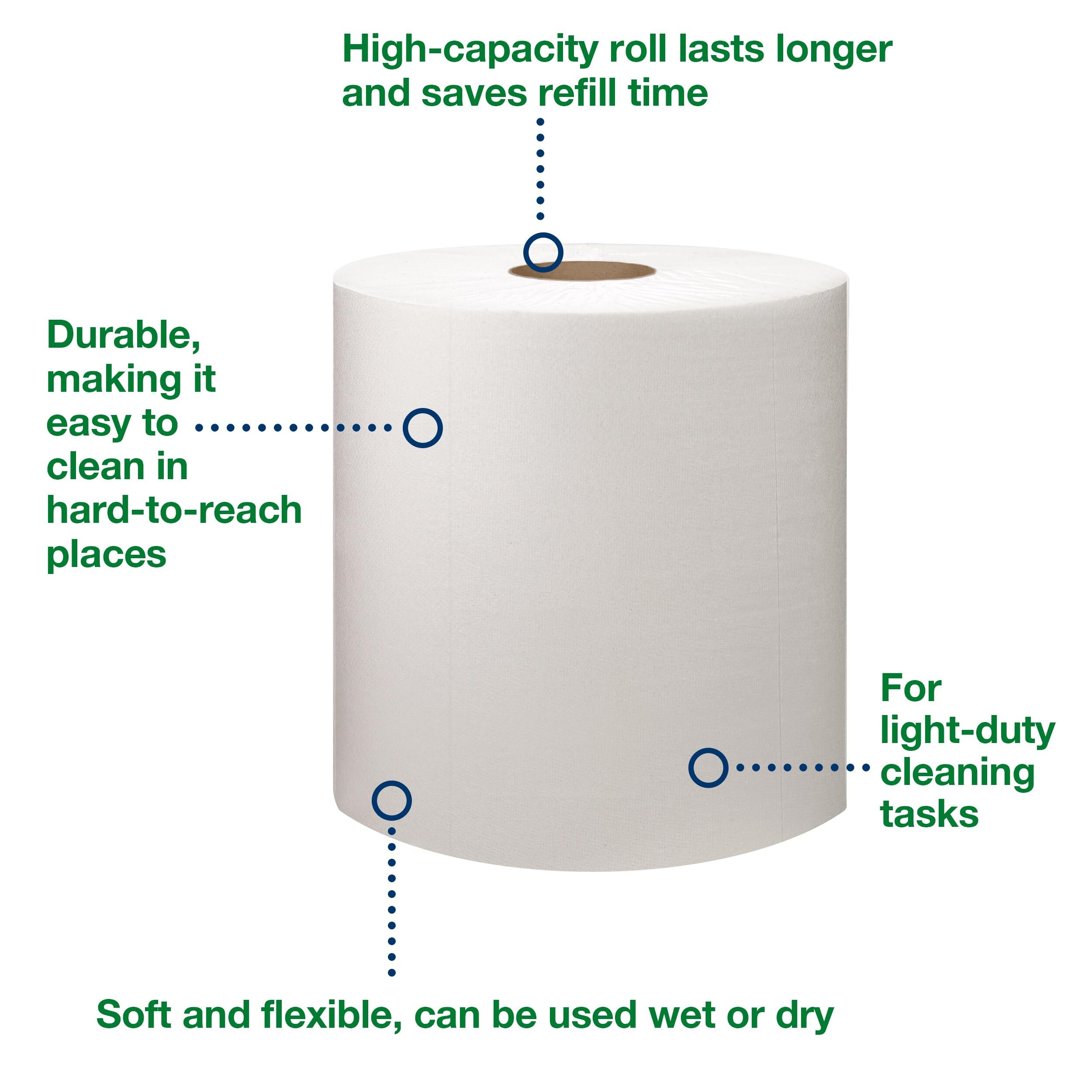 Tork Light Duty 500105 - Paño de limpieza (rollo gigante, W1, húmedo o seco, 1 x 1450 toallitas), color blanco