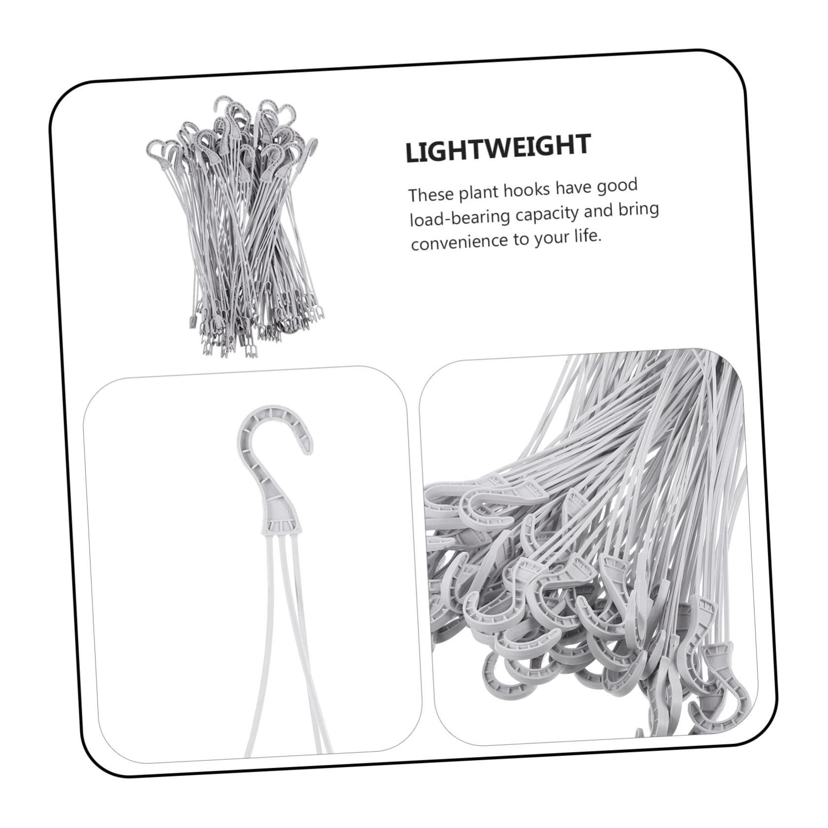 Crochets Suspendre en Plastique Blancs 50pcs pour Plantes, Fête Estivale