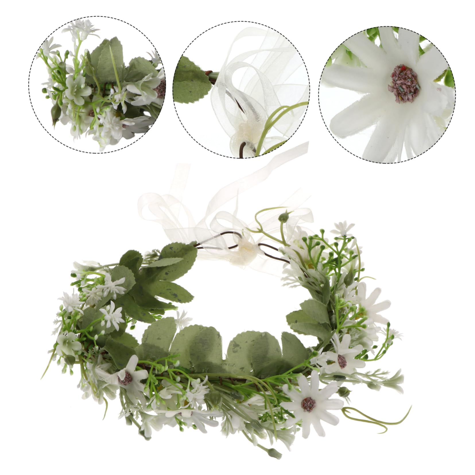FRCOLOR 3stücke Frisch Und Elegant Blumiger Stirnband-kranz Für Frauen Handgefertigte Haaraccessoires Für Hochzeiten Partys Und Fotoshootings Farbton Leicht Bequem