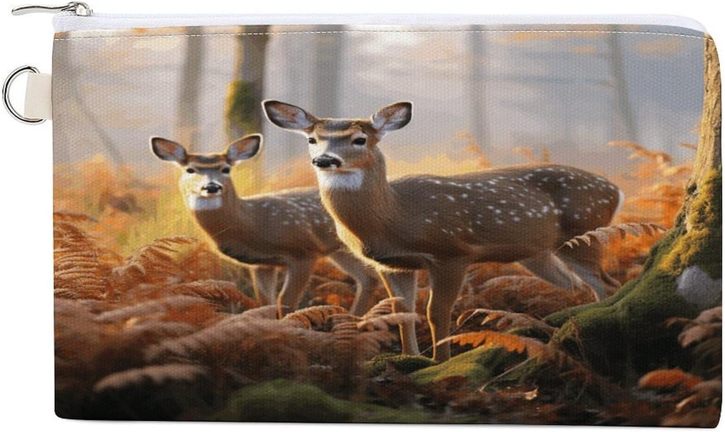 Cute Deers Coin Purse Coin Wallet Coin Bag Coin Pouch with Zipper Canvas Change Purse Pouch Zero Wallet Tool Bag