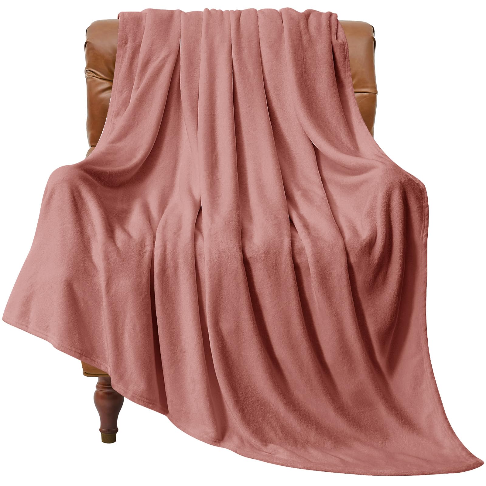 BEDELITE Fleece Blanket Soft Plush Twin Size Blanket Dusty Pink 60"x80" | Ultra Soft Fleece, Plush Microfiber, Lightweight Warmth, All Season Comfort, Fade Resistant, Machine Washable, Couch Sofa Bed