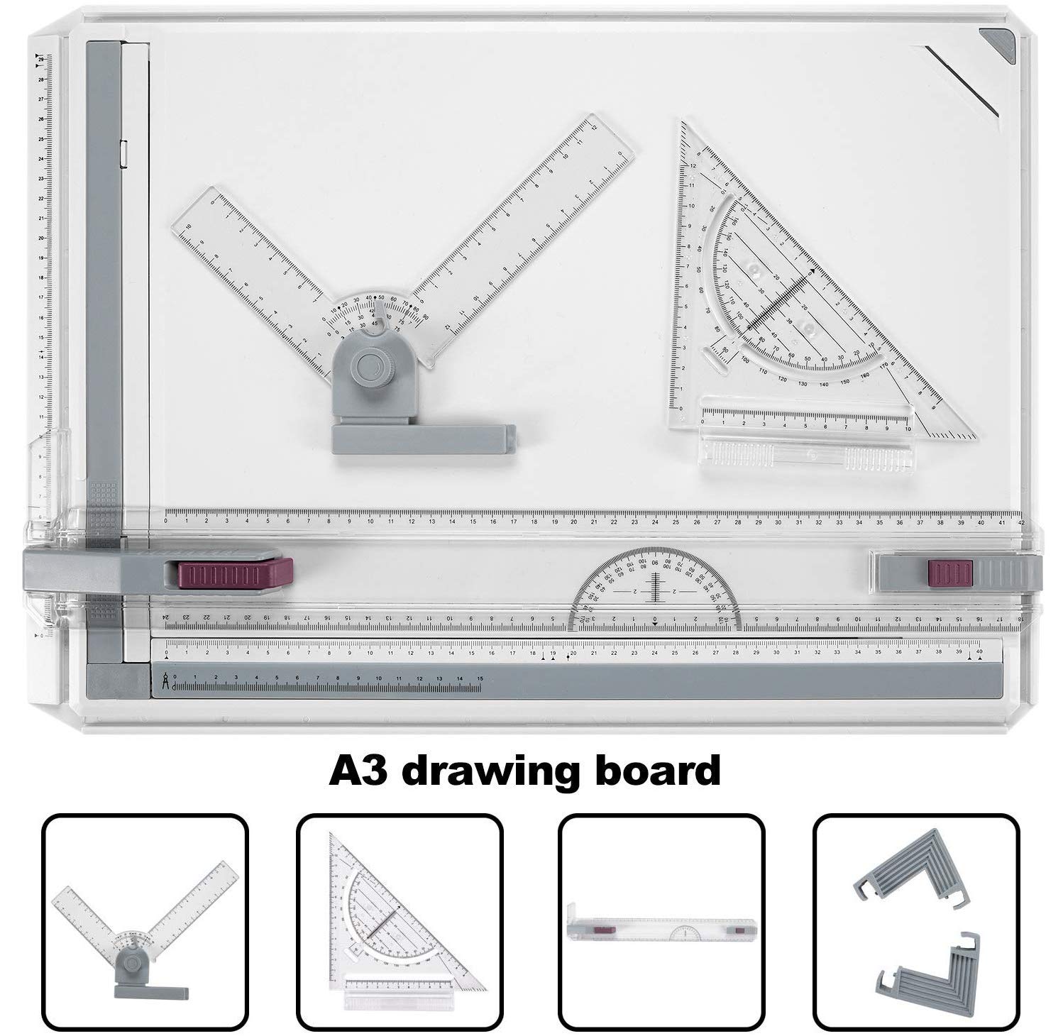 BATHWA Rapid A3 Drawing Board Simple, White