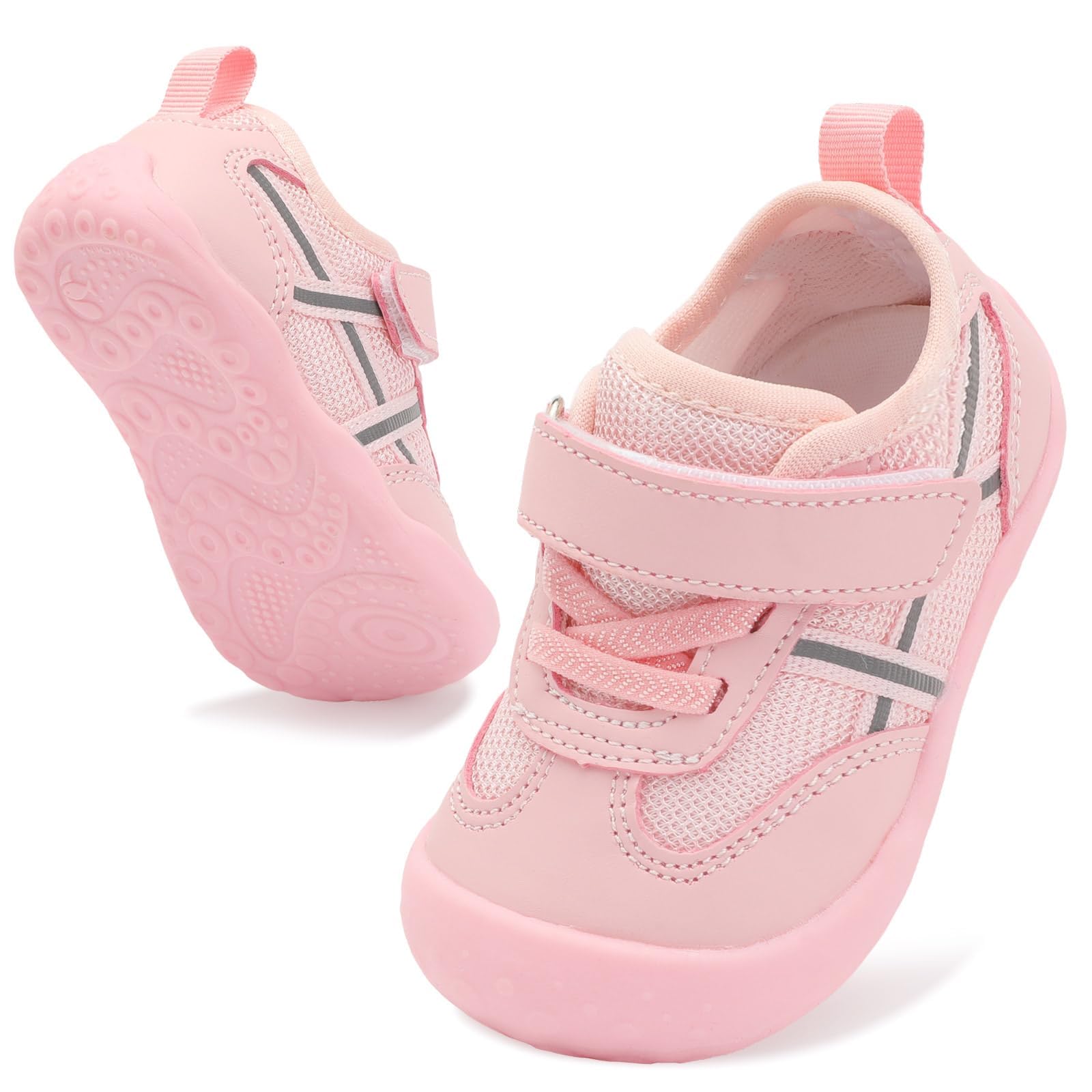 JIASUQI Baby Barefoot Shoes Boy Girls First Walking Shoe Infant Breathable Sneakers Lightweight Non-Slip Crib Shoes Indoor Outdoor — view 7