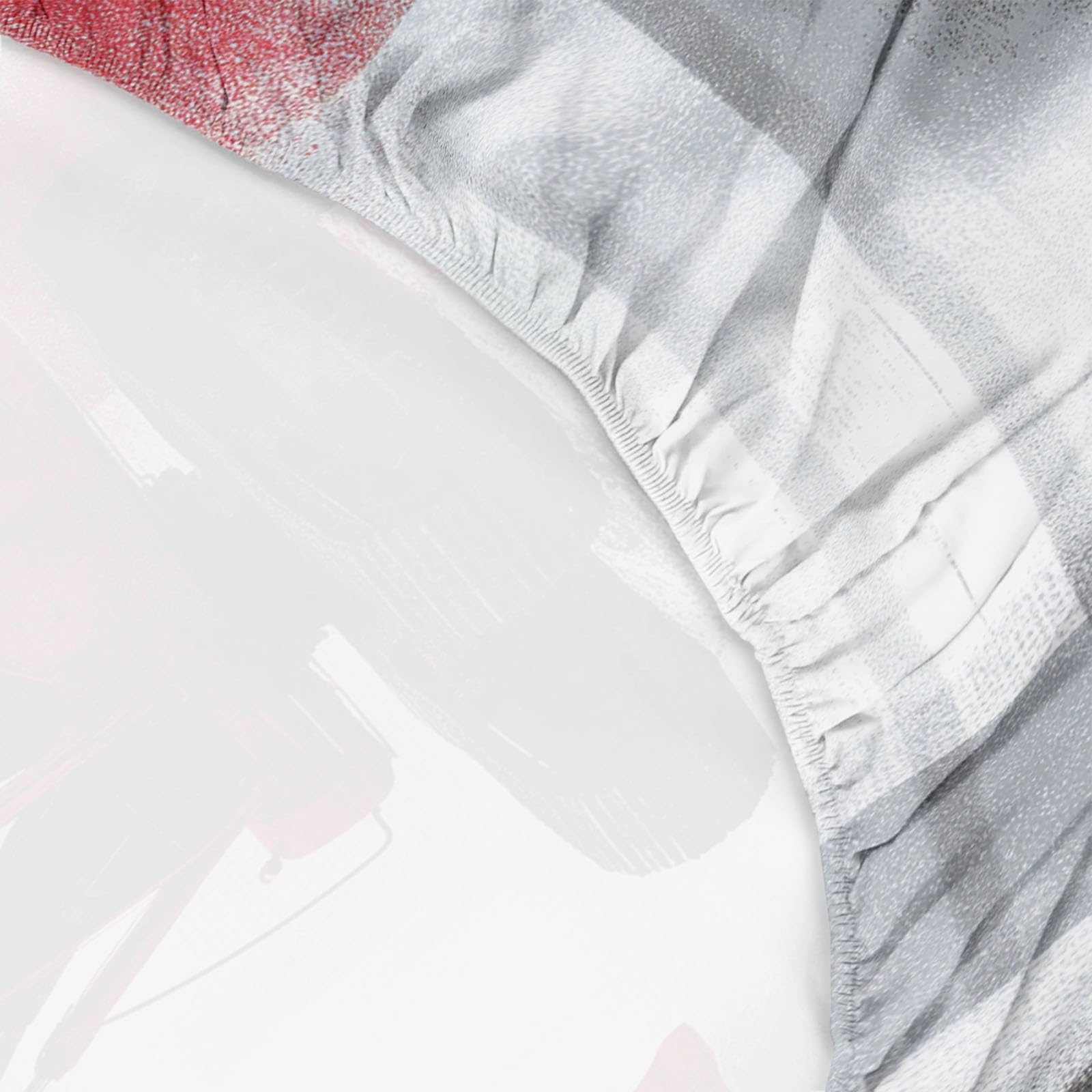 200 x 200 cm Drap Housse Microfibre, Excavatrice Abstraite À Blocs Couleur Imprimé Parure De Lit Doux Élastique Drap Housse 30 cm Profonde pour Matelas Epais - Convient à Toutes Les Saisons, Gris