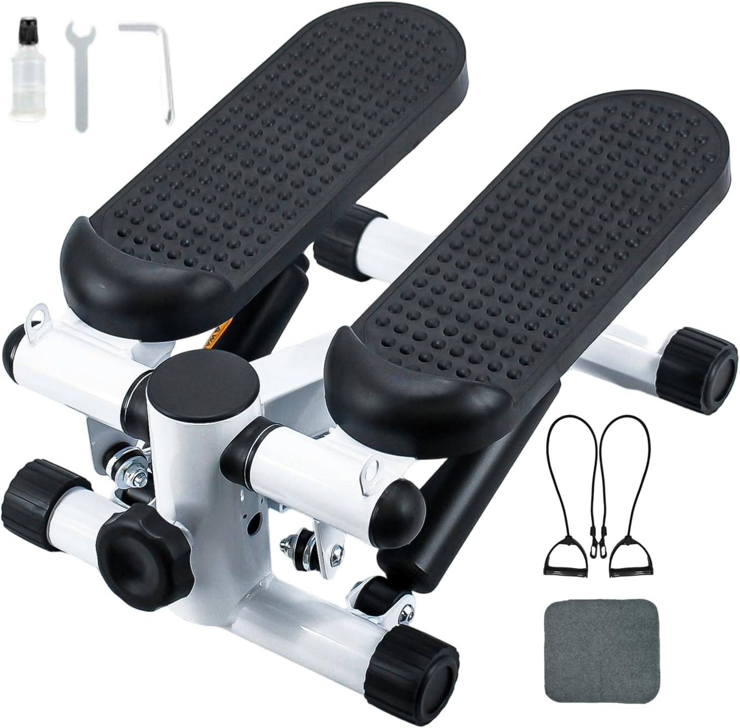 Step Exercise Machine, Walking Stepper Trainer, Full Body Workout Machine with Resistance Bands, Compact Stepper with Anti Slip Pedal, Home Fitness Equipment, Portable Cardio Tool for Home Gym Fitness