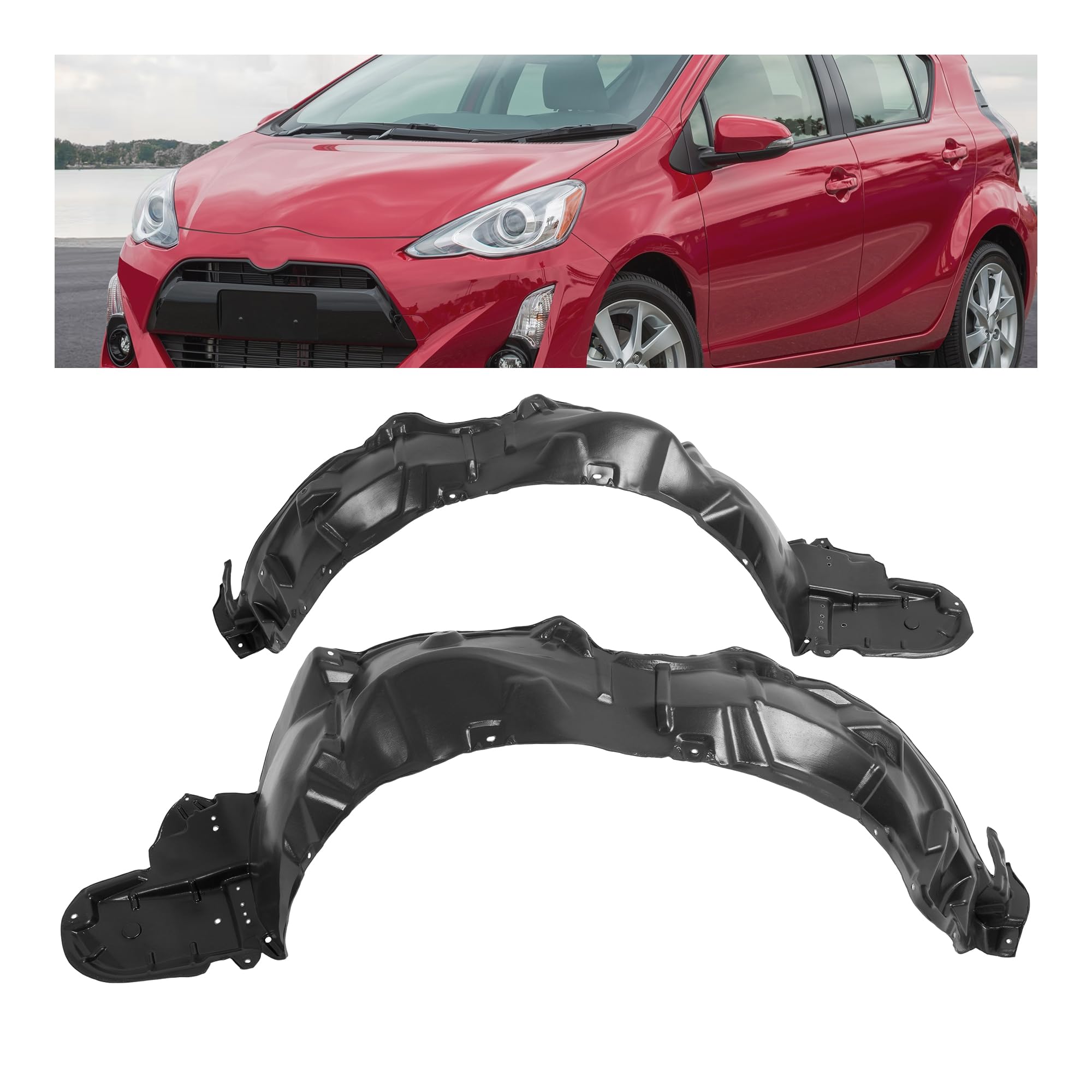 JMTAAT Front Fender Liner Inner Panel Compatible with 2010-2015 Toyota Prius W/O Insulation Foam Replace for 5387647070 5387547030 TO1248158 TO1249158