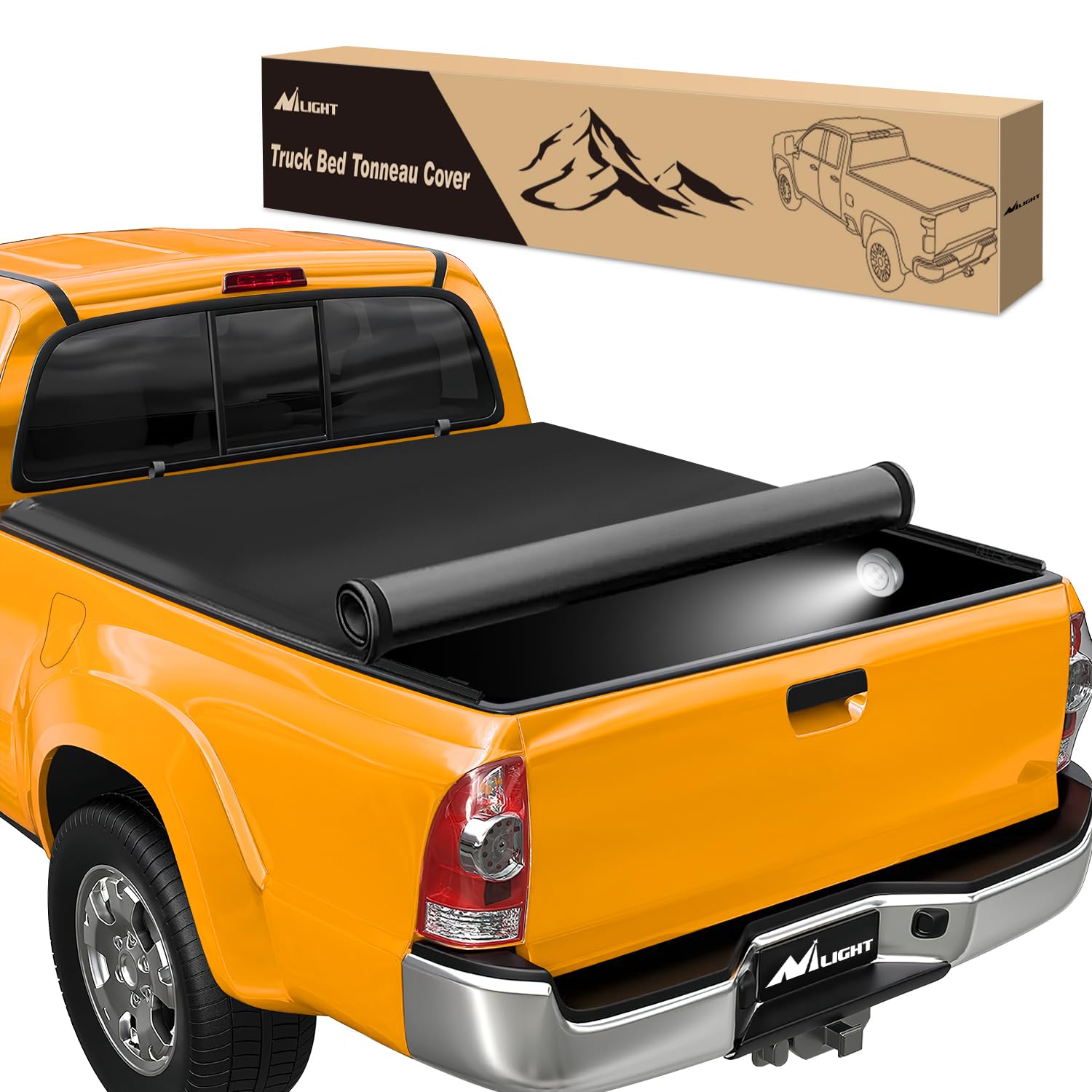 Nilight Soft Roll-Up Tonneau Cover for 2014–2021 Toyota Tundra 6.5ft Bed, Weatherproof Low Profile Truck Bed Cover, Quick Roll-Up Design