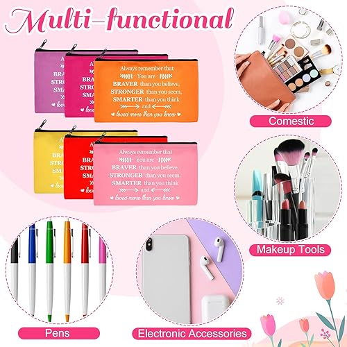 Miniatura 6 de Reginary 20 bolsas de cosméticos para mujer, espaciosas bolsas de maquillaje con cremallera, bolsa de aseo de viaje, organizador de accesorios, 7 x