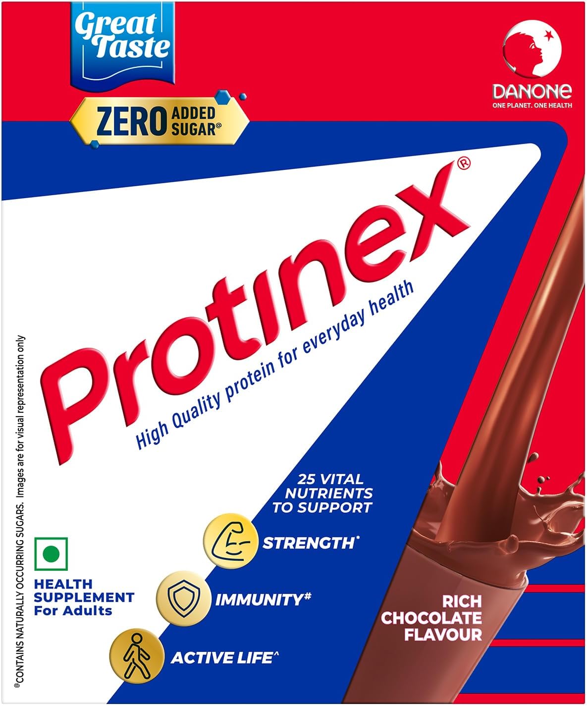 Rich Chocolate, 200g | Get 40% daily protein requirement for strong muscles when prepared with 200ml milk | High Protein | Zero Added Sugar | Nutritional Drink for Men and Women