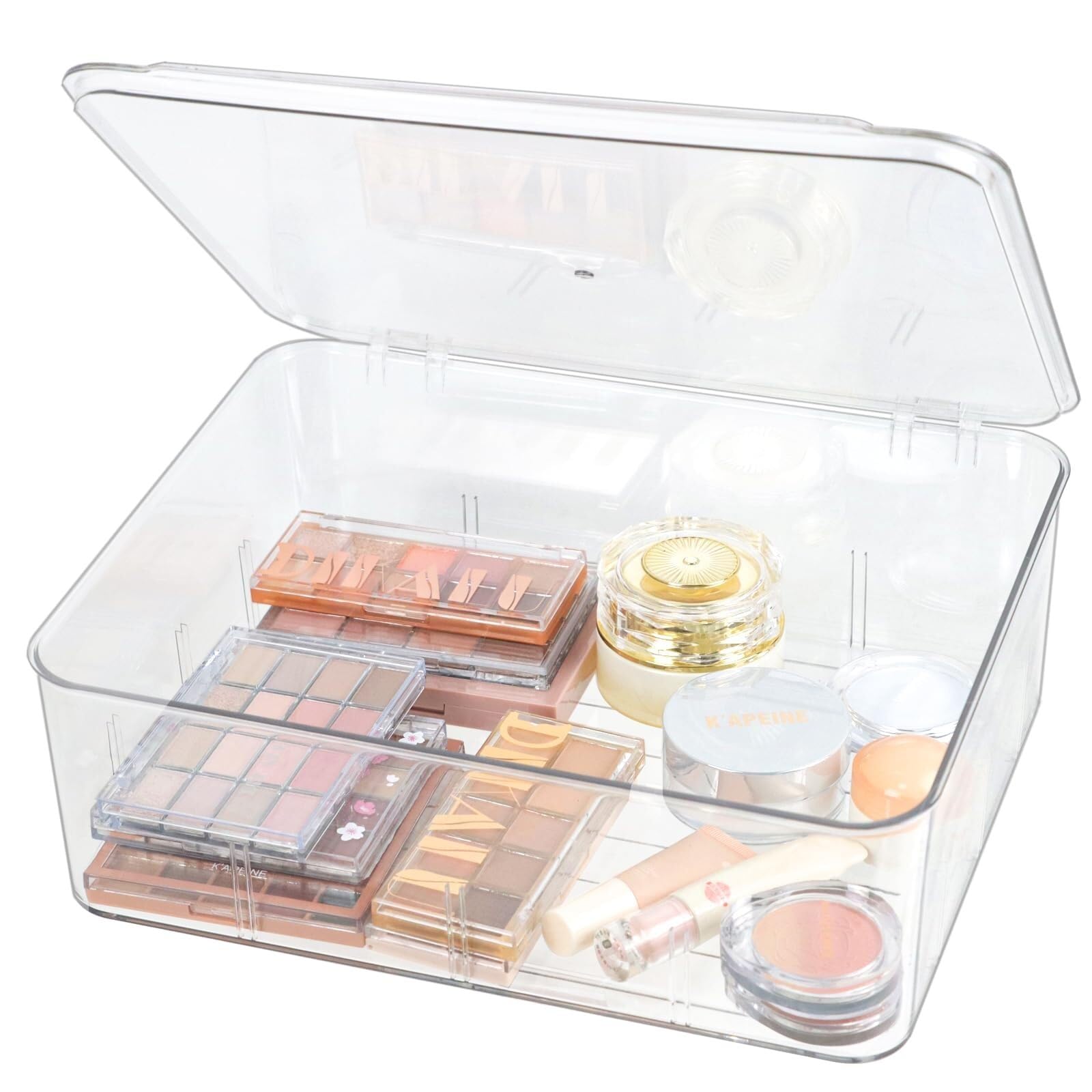 Xiovgriokk Large-No Grids Sock And Underwear Drawer Dividers – Removable Plastic Organizer Bins For Scarves, Ties, And Bras(Large-No Grids)
