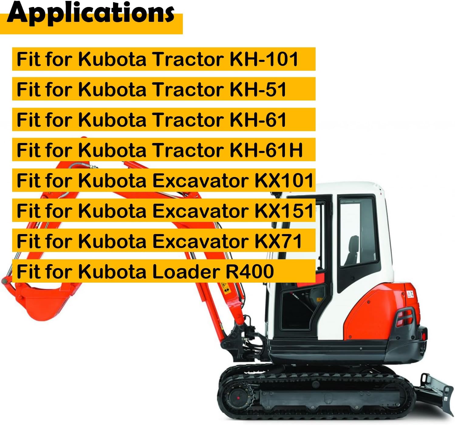 68741-62210 Hydraulic Filter Compatible with Kubota Tractor KH-101 KH-51 KH-61 KH-61H Excavator KX101 KX151 KX71 Loader R400 6874162210 Replacement