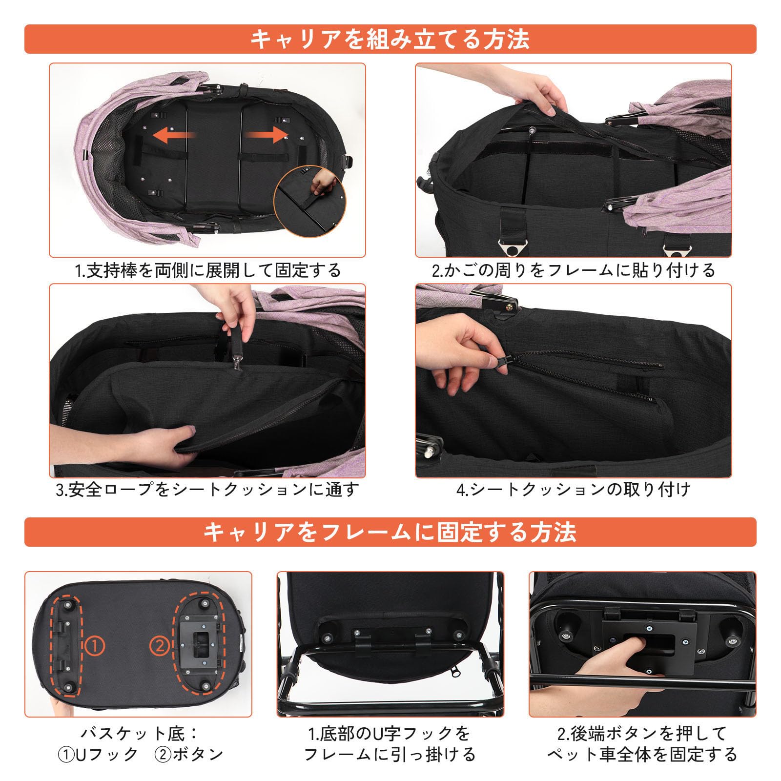 Amazon.co.jp: Aikenn分離式 ペットカート 4輪360°回転 折りたたみ 犬