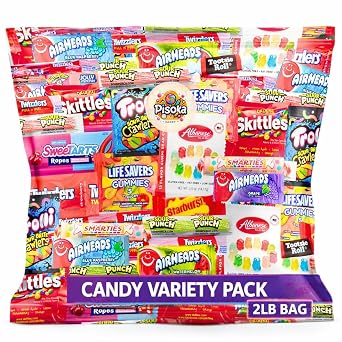 Assorted Candy Mix - Variety Pack of Gummies, Sour Candy, and Chewy Treats - Perfect for Parties, Pinatas, and Snacking 2 LB