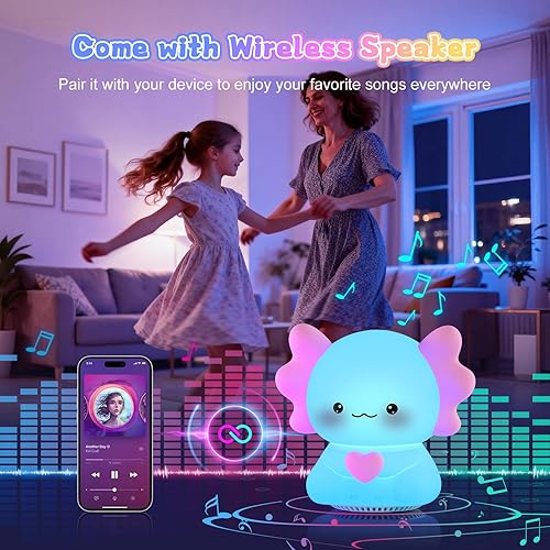 Miniatura 4 de Luz nocturna para niños con altavoz inalámbrico, portátil de 7 colores, lámpara de noche de tacto cálido regulable con control remoto, máquina de