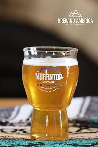 Miniatura 2 de Brewing America Muffin Top - Vasos de cerveza nucleados  Vaso de pinta  Sidra, soda, regalos de cerveza artesanal (blanco) (individual)