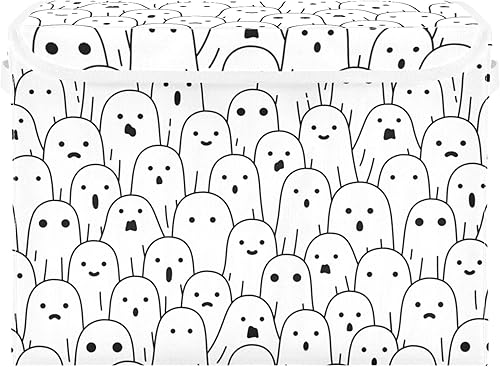 xigua Contenedores de almacenamiento para decoración de Halloween con tapas y asa de transporte, cajas de almacenamiento plegables, contenedores