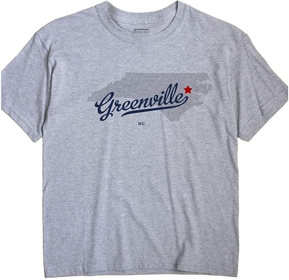 Greenville North Carolina TShirt MAP Clothing, Shoes