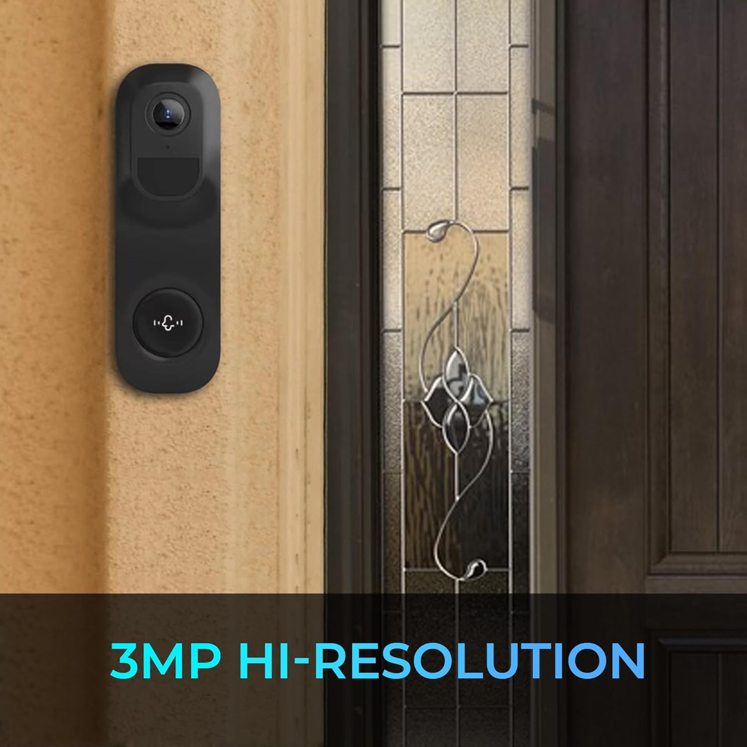 Smartphone displaying a 'Person Detected' notification from the Gyration Cyberview 3000 cámara