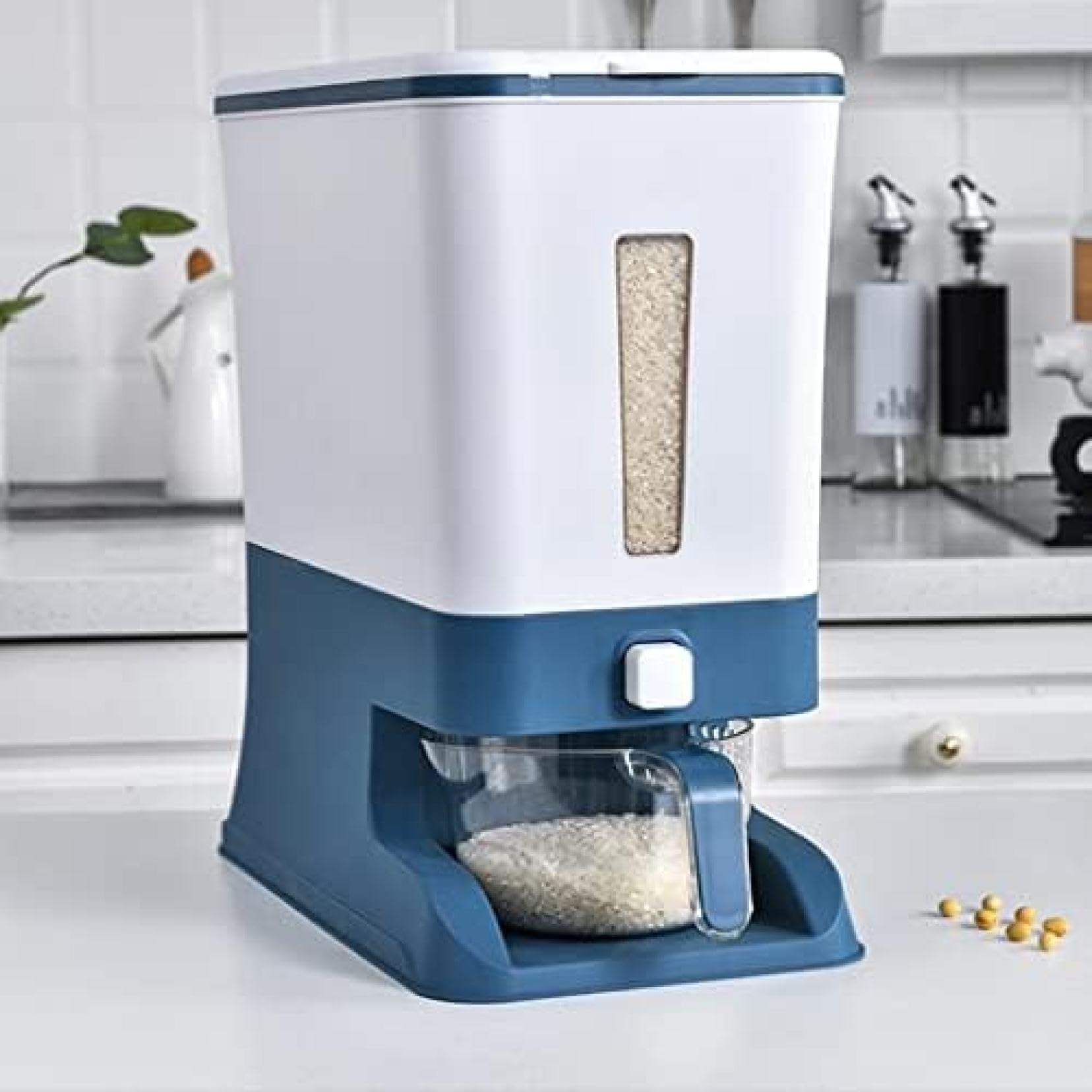 Rice bucket Insect-proof and moisture-proof sealed food-grade kitchen household crystal box Aquarium Rice storage box Moisture-proof