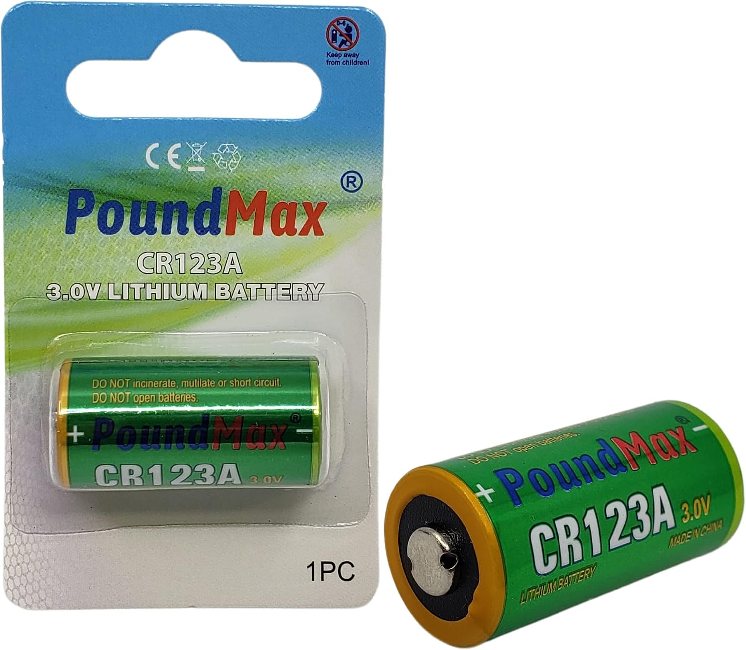 PoundMax CR123A 3 V DL123A / EL123A / CR123A / CR17345 CR123 Lityum-İyon Fotoğraf Pili
