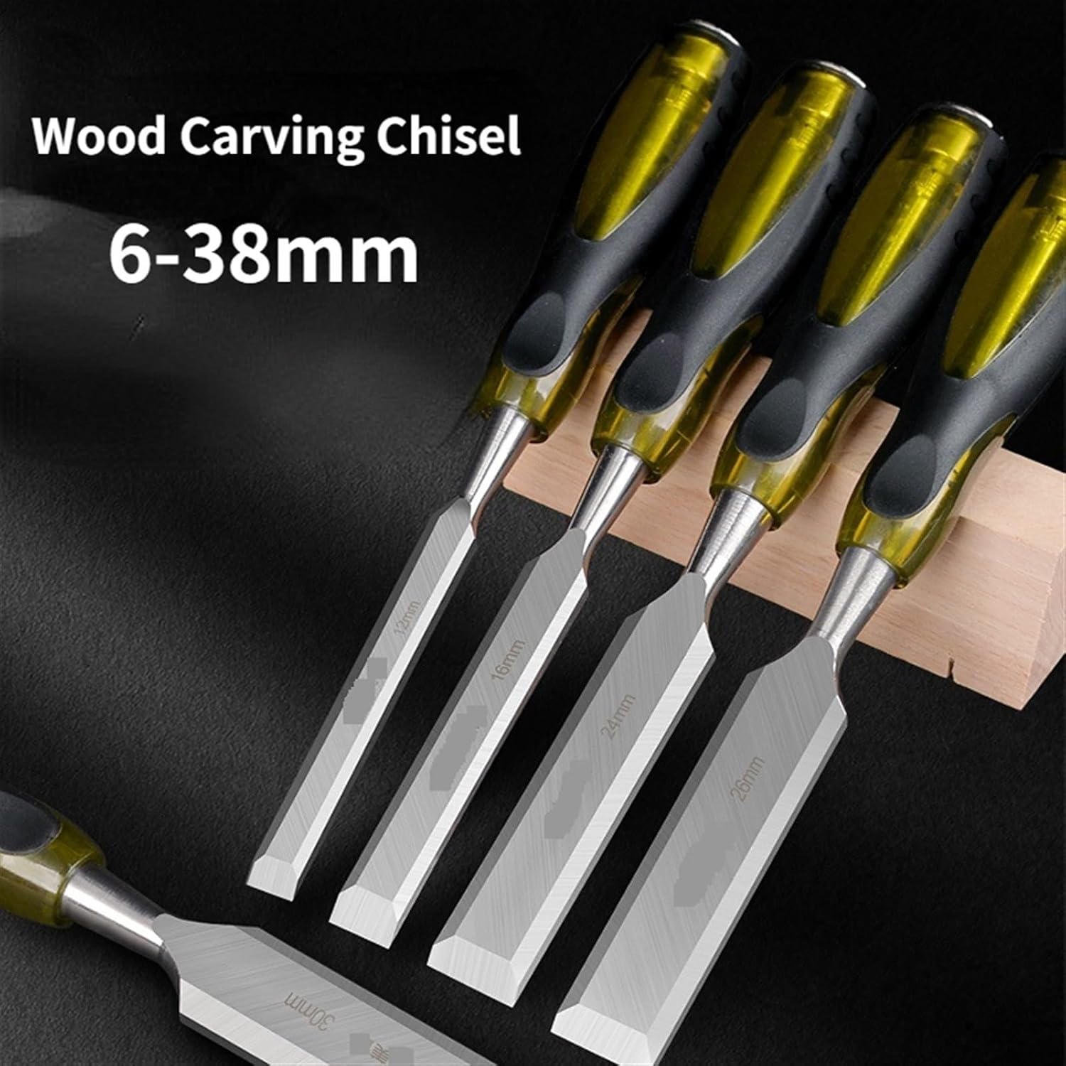 Wood Chisel Set C-R-V Steel Carving Chisel Professional Chisel Knife Hand Tool Set for Basic Detailed Carving Woodworkers Gouges(4pcs6-18mm)