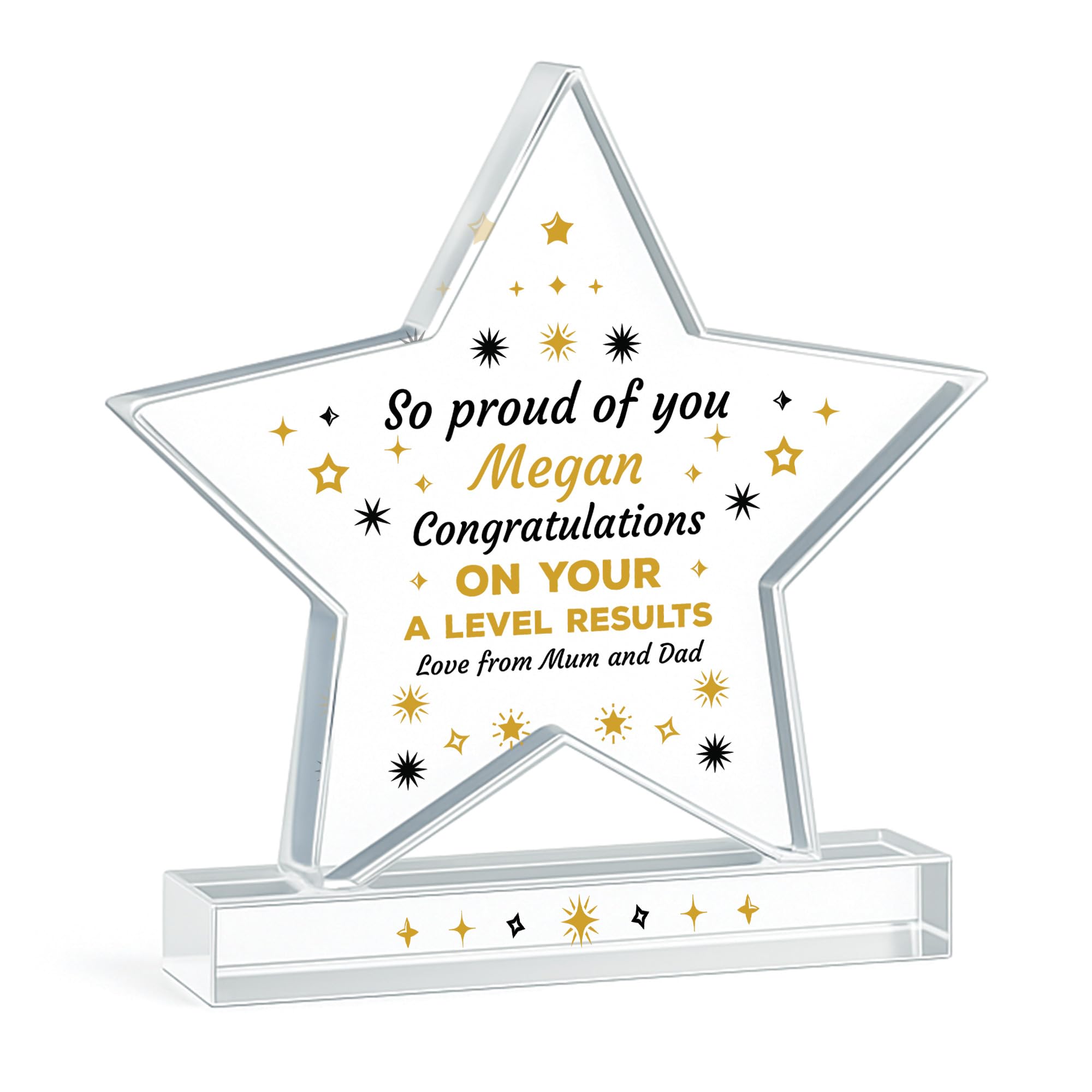 RED OCEAN Personalised Congratulations Gift For A Level Results Day So Proud Of You Gift Star Plaque Daughter Son Granddaughter Grandson Passing Exams For Him Her