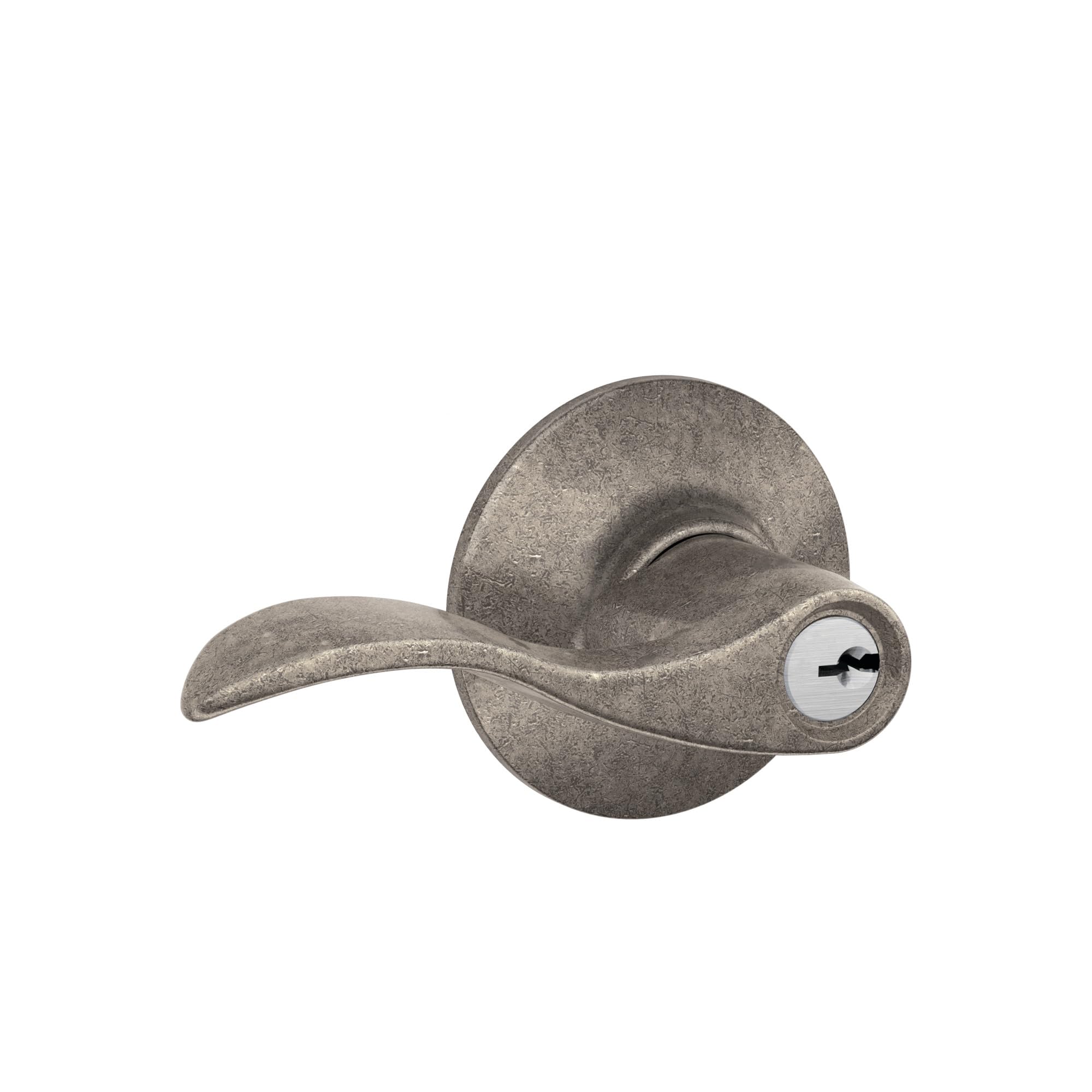 SCHLAGE F51A ACC 621 Accent Keyed Lever, Distressed Nickel