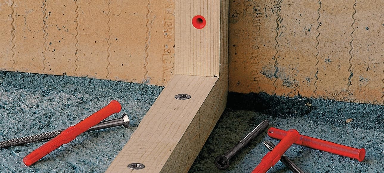 Hilti 423859 Anclaje de plástico para marcos HRD-C 10x60 (Pack de 50 uds, alto rendimiento, acero inoxidable, cabeza avellanada, hormigón y mampostería, fijación soportes,...) Con tornillo