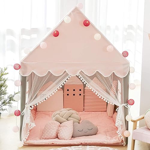 Miniatura 1 de Tienda de campaña de juegos para niños con alfombra, tienda de campaña para niños, tienda de campaña de castillo interior para niñas, tienda de