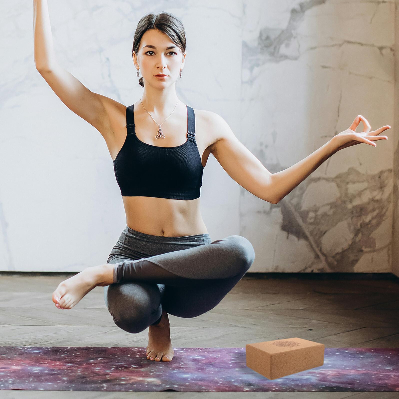 Yoga Block aus Kork für Training, Dehnen und Körperentspannung