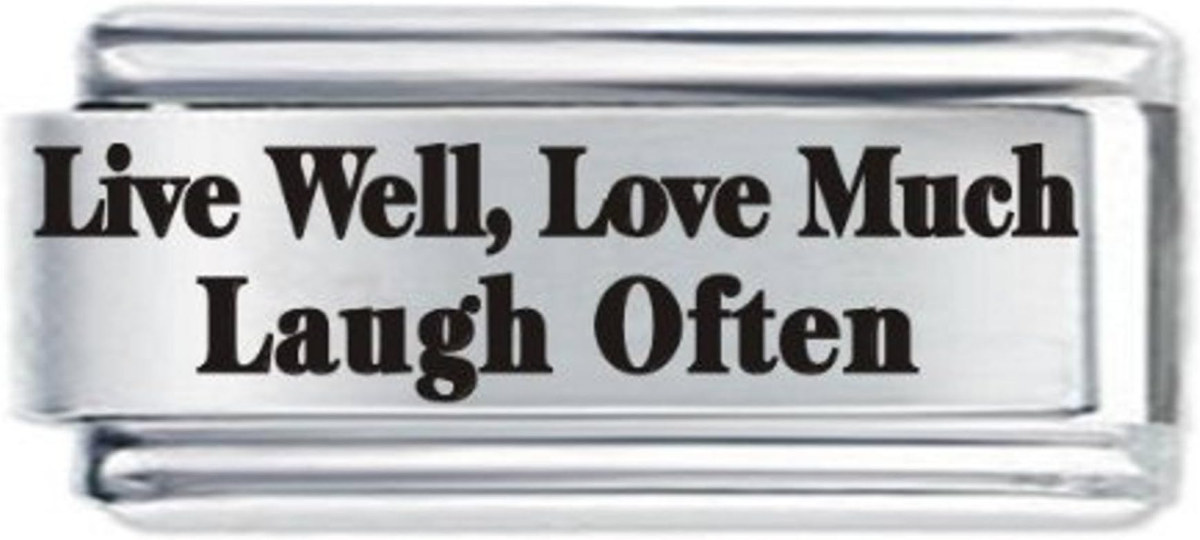 JSC JewelleryLive Well, Love Much, Laugh Often, Etched Italian Charm Fits all 9mm Italian Style Charm Bracelets