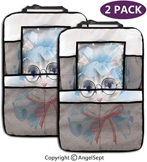 Organizzatori d'auto Kats Mats, Nonna Nonna Old Kitty Her Old Style Pyjamas Occhiali da lettura Artsy Pink Grey, Custodia (2 pezzi)