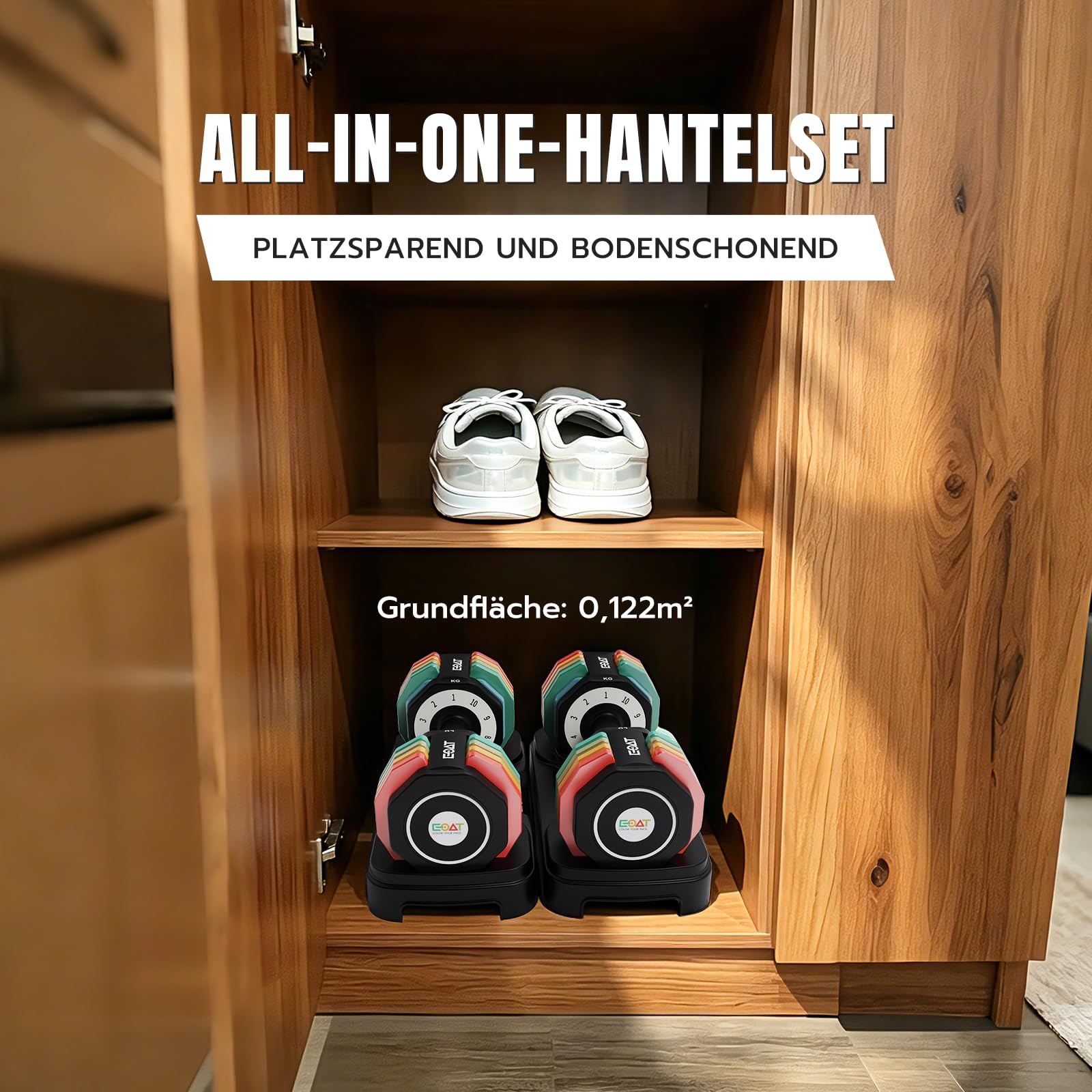 EOAT Verstellbare Hantel, 10 Gewichtsstufen, für Männer und Frauen geeignet, für das Training zu Hause und das Ganzkörpertraining