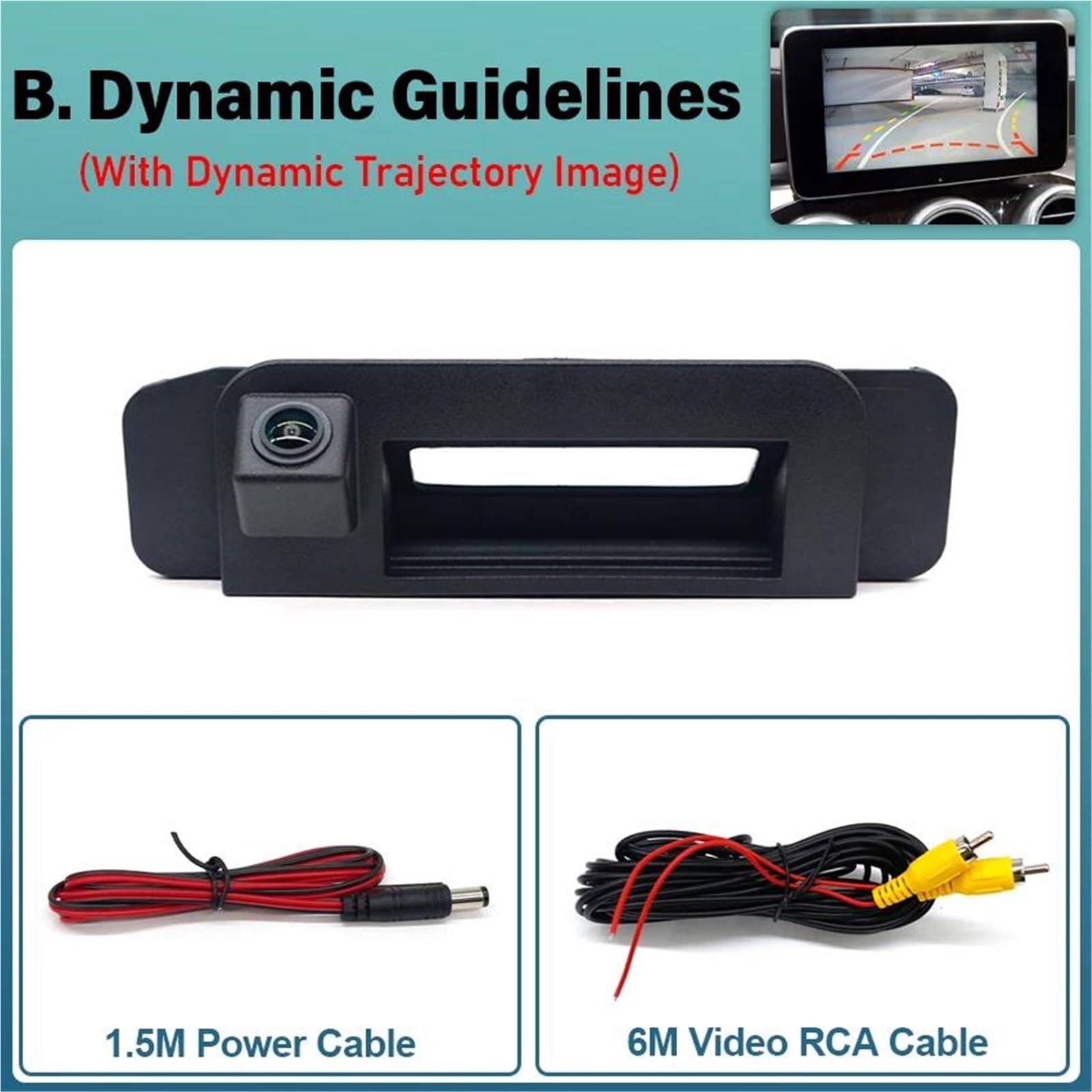 para Mercedes Benz CLA Clase C117 CLA180 CLA200 CLA220 CLA250 CLA45 AMG 2013~2017 2018 CVBS NTSC Cámara de visión Trasera para Coche (trayectoria dinámica B)