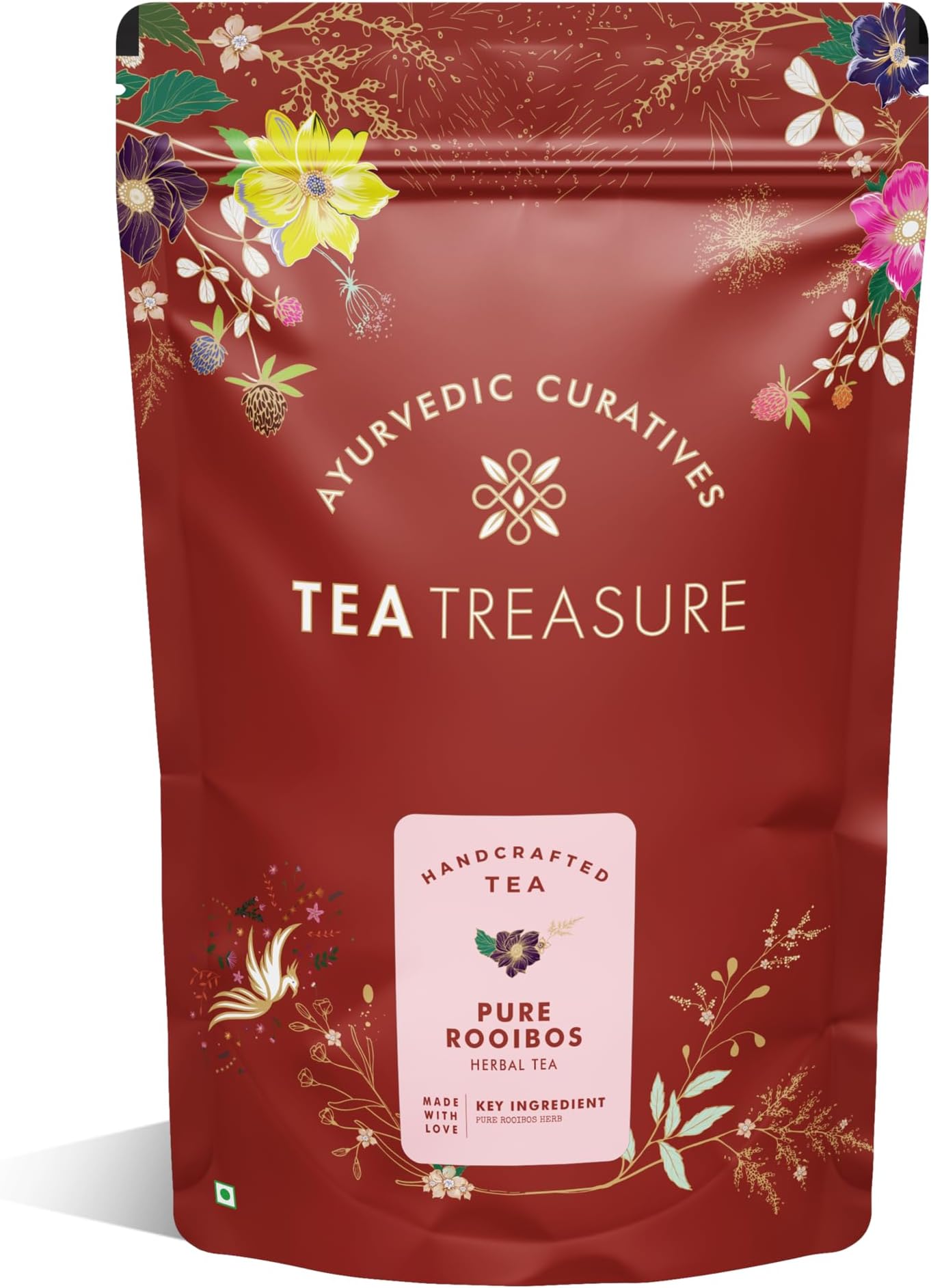Tea Treasure South African Rooibos Red Tea | Flower Based | Hand Crafted | Boosts Immunity | Caffeine Free, Rich Antioxidant, Weight Management, Improves Digestion (50gm)
