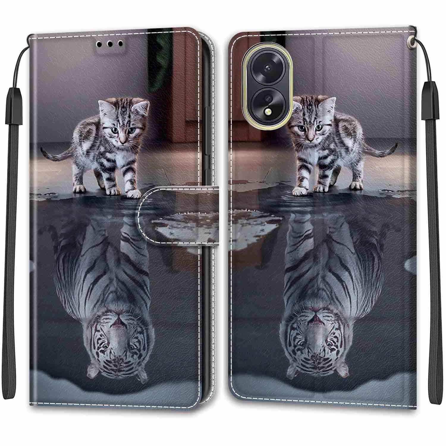 Ymyhyuxi Custodia a portafoglio in pelle per Oppo A38 4G